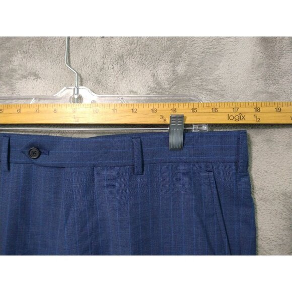 Brooks Brothers Dress Pants Mens 42x36 Blue Wool Mohair Blend Regent Fit Flat - Picture 3 of 9